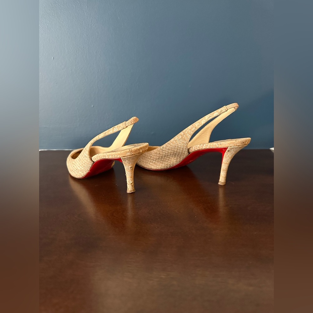 Christian Louboutin Kate Python-Embossed Slingbac… - image 6